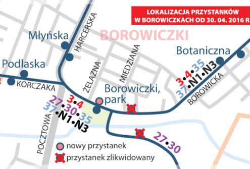 Nowe przystanki w Borowiczkach