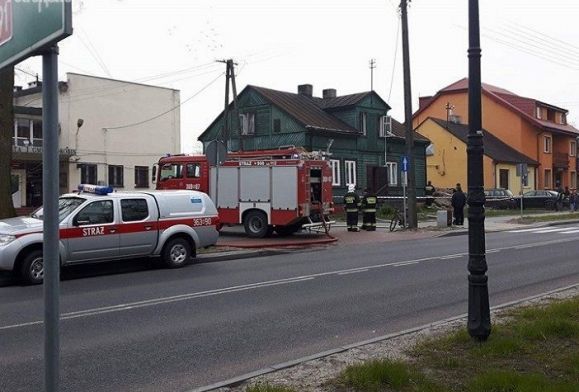 Pożar budynku w Drobinie