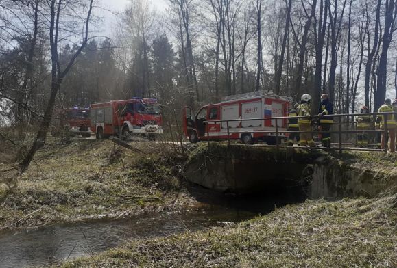 Strażacy otrzymali zgłoszenie: „Auto z czterema osobami wpadło do rzeki”