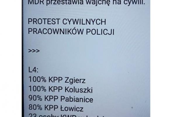 Ogólnopolski strajk Korpusu Służby Cywilnej również w Komendzie Miejskiej Policji w Płocku.