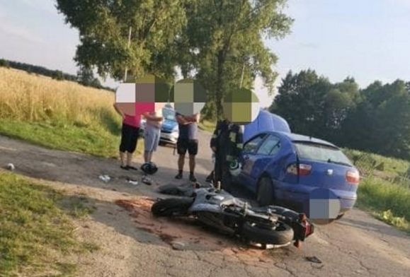 Wypadek z udziałem motocyklisty w gminie Bulkowo