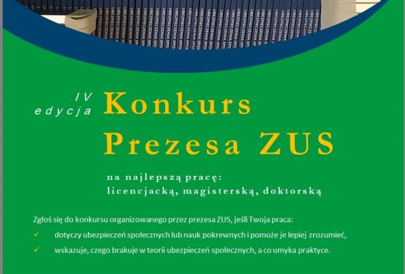 Konkurs Prezesa ZUS na najlepszą pracę licencjacką, magisterską oraz doktorską