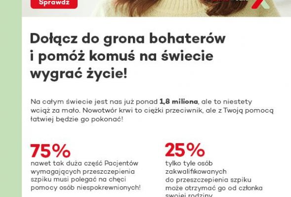 Zarejestruj się już dziś. Twoja decyzja może uratować komuś życie.