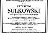 Zmarł Krzysztof Sulkowski - założyciel i Prezes firmy SoftHard