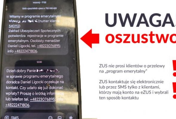 ZUS ostrzega przed oszustami