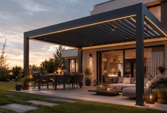 Automatyczna pergola tarasowa – jak smart home wychodzi z domu do ogrodu i dlaczego warto go tam wpuścić